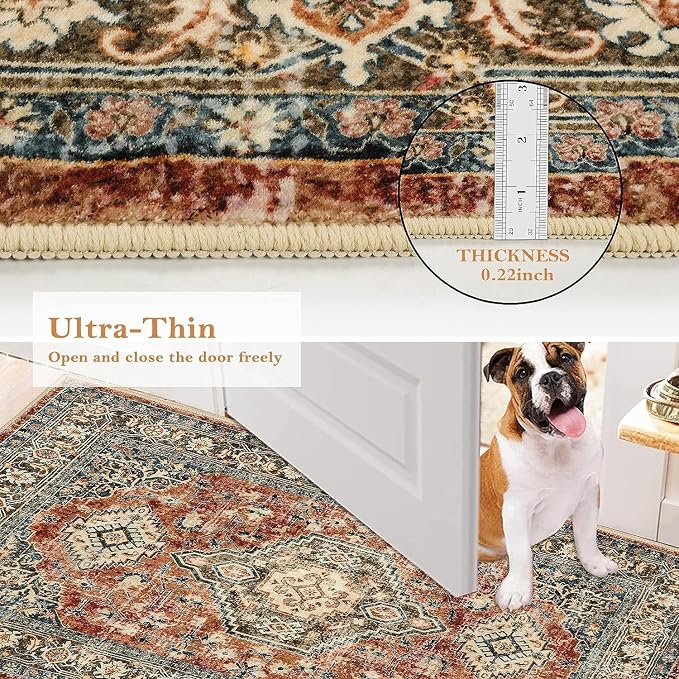 Lahome Oriental Hallway Runner Rug, 2.5x10 Washable Runner Ultra-Thin Hallway - Image 6