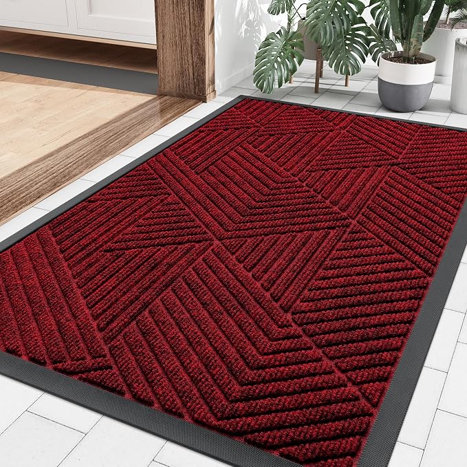Smiry Front Door Mat Outside Entrance, Heavy Duty Sturdy Natural Rubber Doormat by Smiry