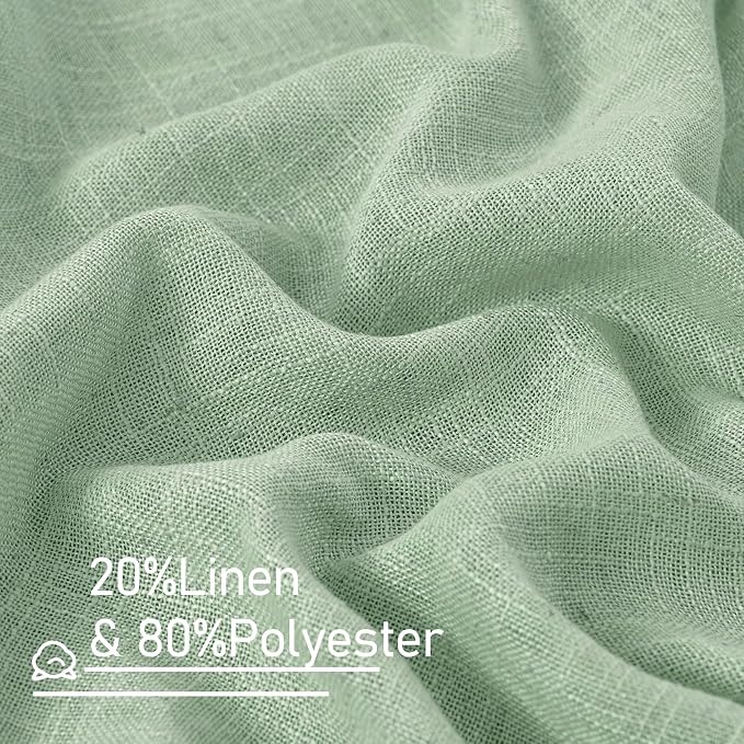 LAMIT Fresh Green Linen Curtains - Image 2