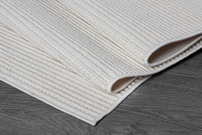 Beverly Rug Micro Loop Area Rug White 6x9 Modern Luxury Soft Trellis Geometric - Image 9