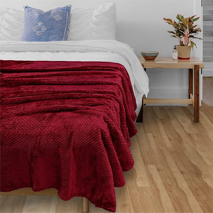 PAVILIA Maroon Red Throw Blanket - Image 2