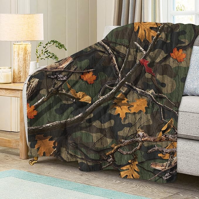 Classic Forest Camo Throw Blanket - Image 5