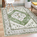 Lahome Boho Green Machine Washable Living Room Rugs by Lahome