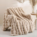 Smoofy Faux Fur Throw Blanket for Couch – Linen Fluffy Cozy Rabbit Fleece by SMOOFY