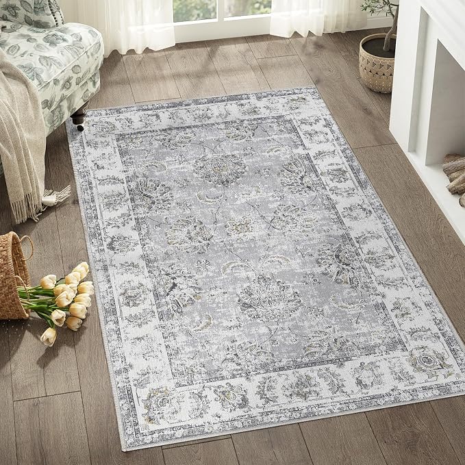 jinchan Fiora Floral 3x5 Area Rugs by JINCHAN