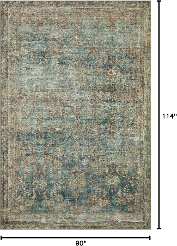 Loloi Magnolia Home by Joanna Gaines Banks Collection BAN-01 Ocean/Spice 7'-6" - Image 2