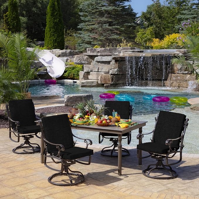 Arden Outdoor Midback Chair Cushion, 18 x 16.5, Rain-Proof, Fade Resistant - Image 3