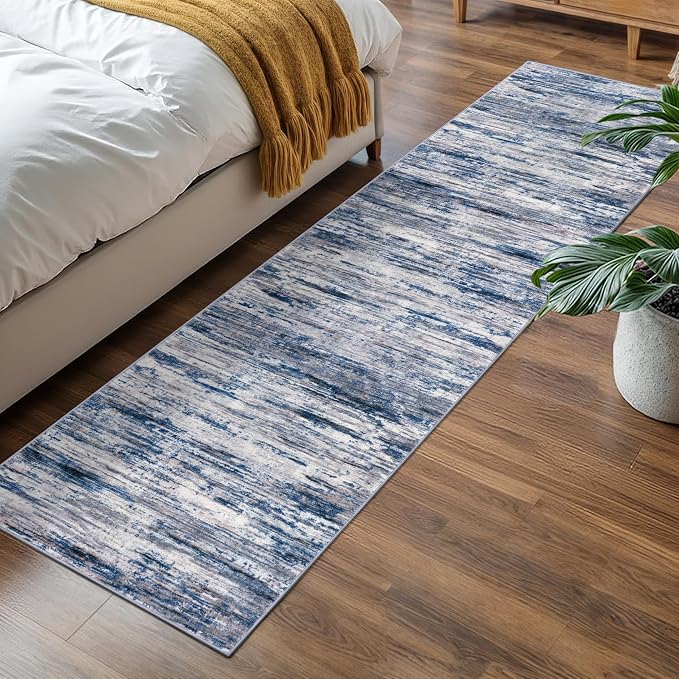 2x7 Modern Abstract Runner Rug for Hallways, Non-Shedding Washable Rug for - Image 2