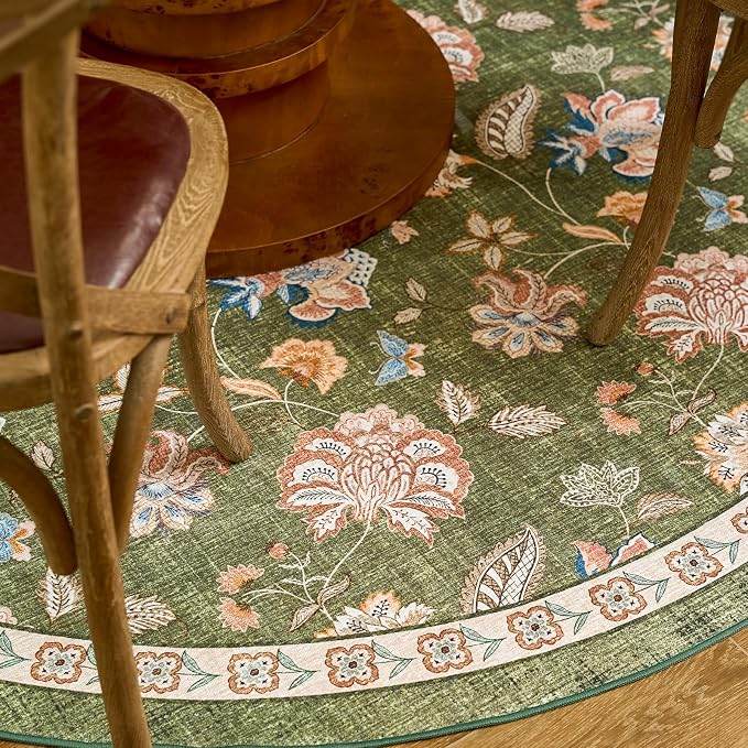 jinchan Elora 6ft Floral Round Rug - Image 6