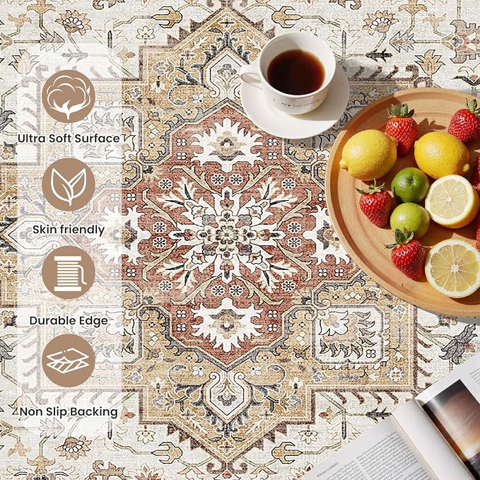 Vintage Living Room Area Rug 3x5 - Image 6