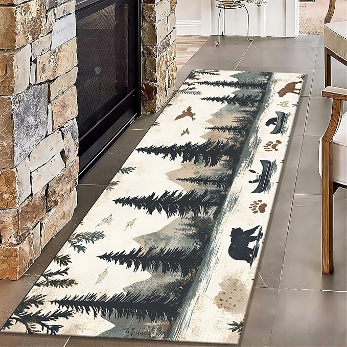 Retro Bear Claw Mountain Runner Rug 2x10ft by Unknown