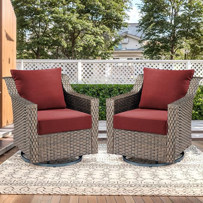Outdoor Seat Cushion Set-24 x 24 x 6 Inch Outdoor Chair Cushions Set of 2 - Image 2