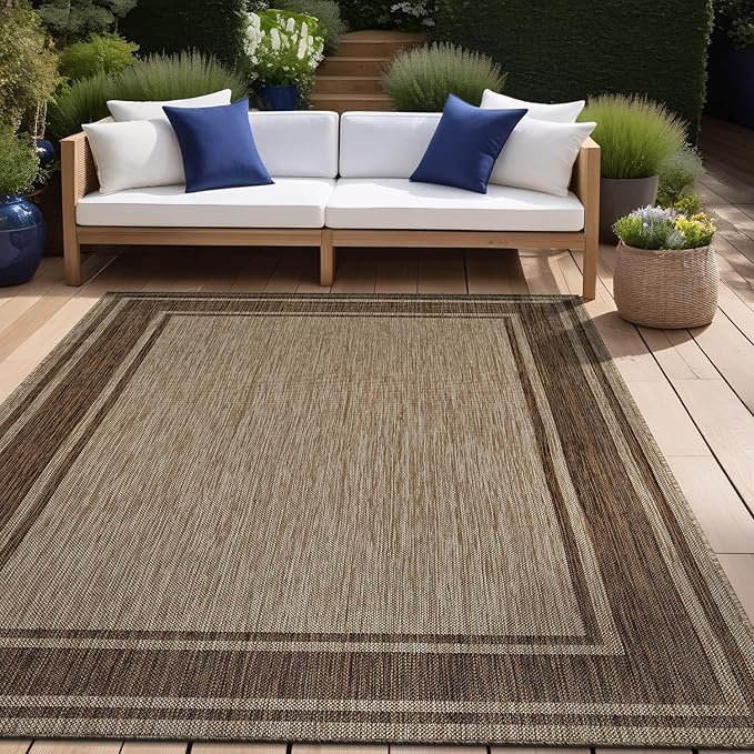 Beverly Rug Outdoor Rug 6x9 Modern Bordered Area Rugs by BeverlyRug