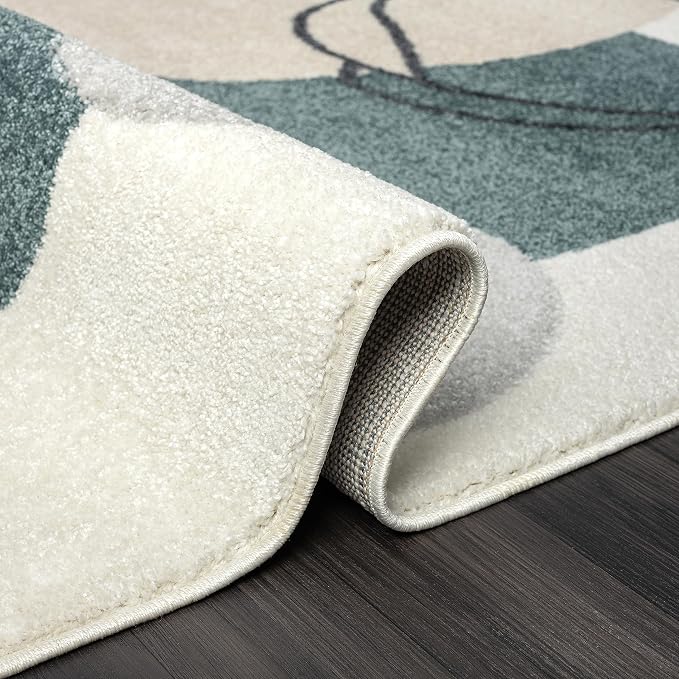 Abani Deco Collection Area Rug -Cream/Green Minimalist Design -6' x 9' - Image 4
