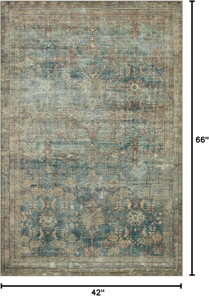 Loloi Magnolia Home by Joanna Gaines Banks Collection BAN-01 Ocean/Spice 3'-6" - Image 2