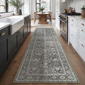Black Runner Rug 3x8 Vintage Area Carpet Hallway Long Indoor Kitchen Washable by PureCozy