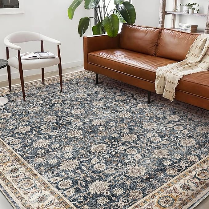 Washable Area Rug 10'x14' Boho Design Non-Shedding Easy Care Ideal - Image 2