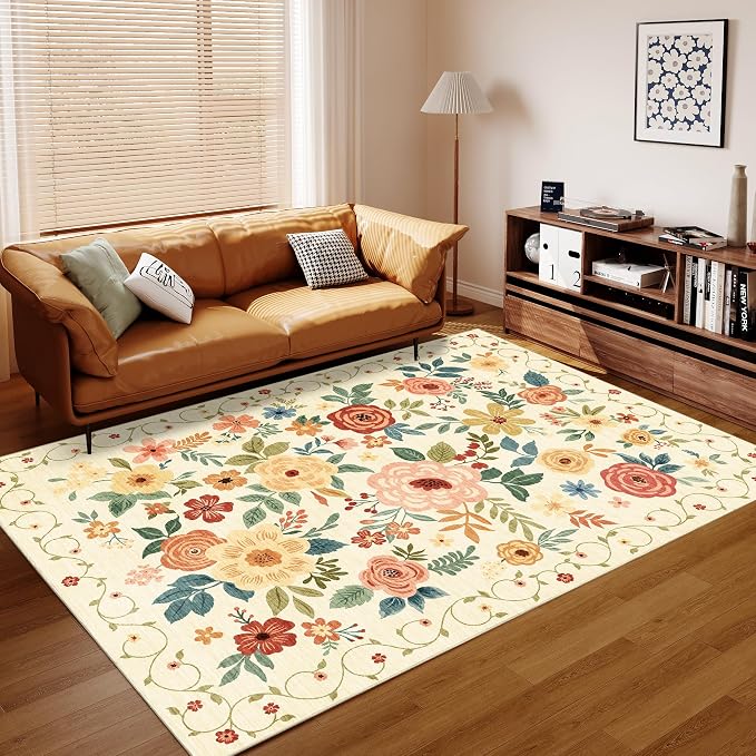 DUKINO 6x9 Area Rug, Floral Rugs - Image 8