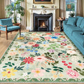 10x14 Area Rugs for Living Room: Floral Washable Rug Vintage Large Soft Boho by PLHXFRSoftAreaRugs