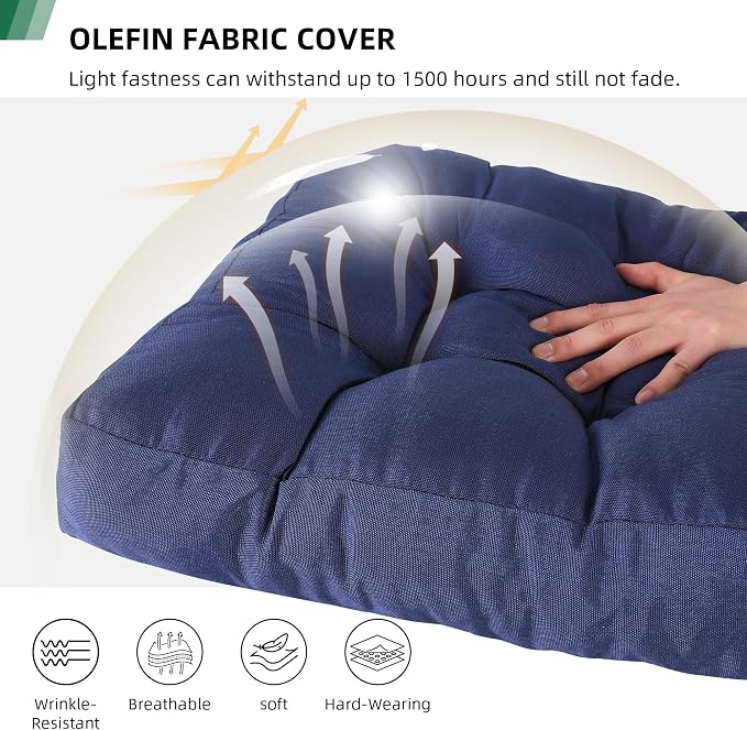 RACE LEAF 4 Pack 19x19 Patio Chair Cushions, Waterproof Memory Foam Cushions - Image 2