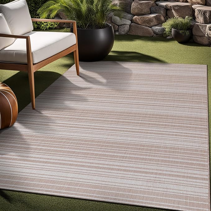Stripe Outdoor Rug 10x14 Washable Outside Carpet - Image 9