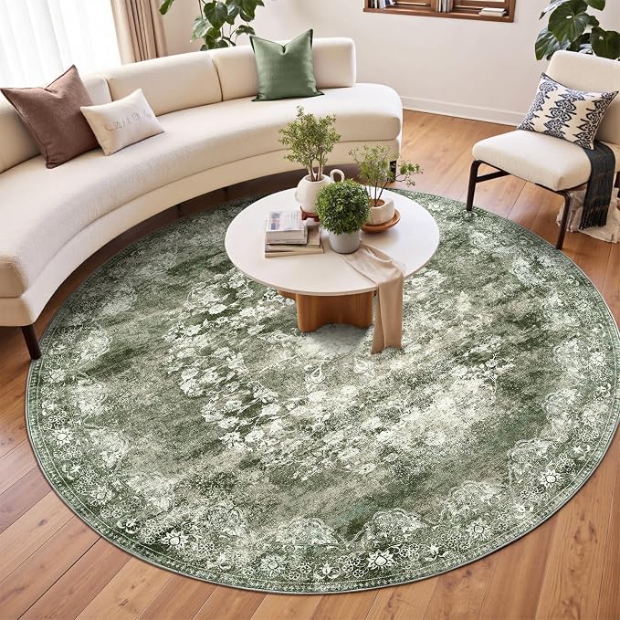 jinchan Round Rug 7ft Area Rug by JINCHAN