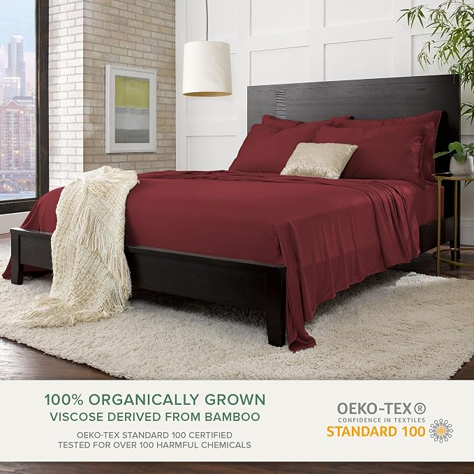 Pure Bamboo King Sheets, Genuine 100% Organic Viscose Derived from Bamboo Bed - Image 2