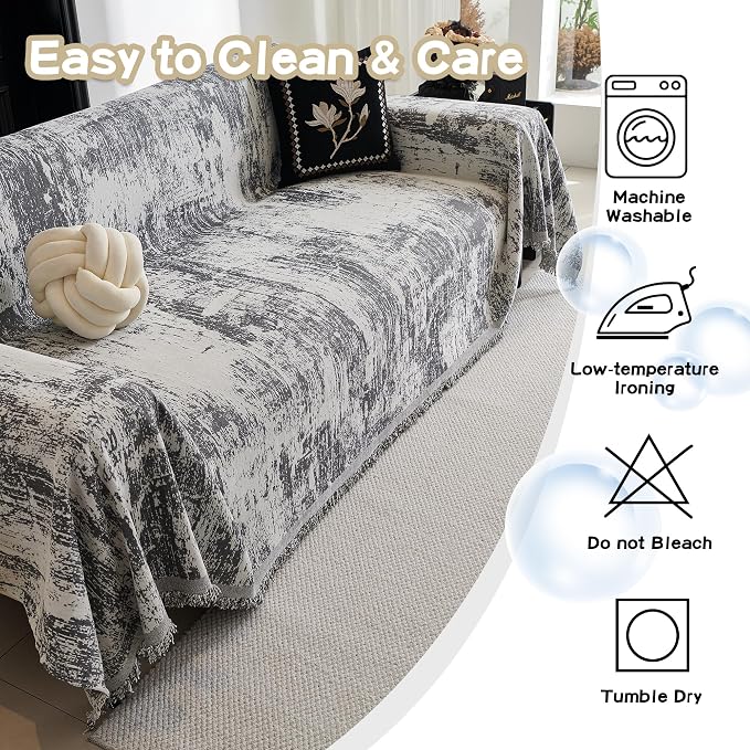 MEETSKY Oversized Couch Cover for Sectional Sofa Set Abstract Geometric - Image 8