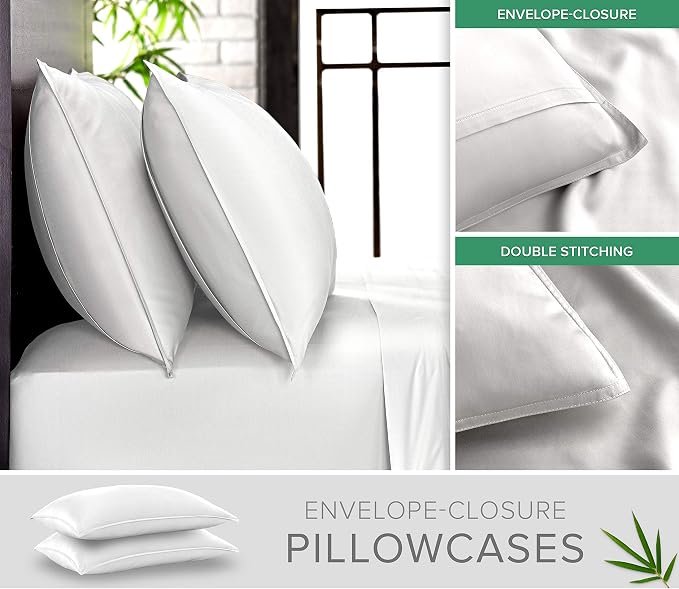 Pure Bamboo Queen Sheets, Genuine 100% Organic Viscose Derived from Bamboo Bed - Image 3