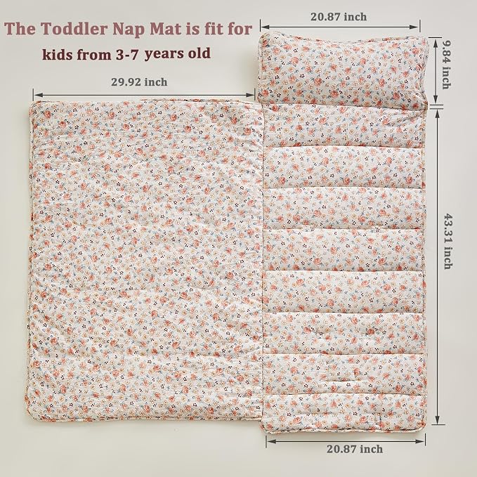 Toddler Nap Mat with Removable Pillow, Ultra Soft Slumber Bags - Image 2