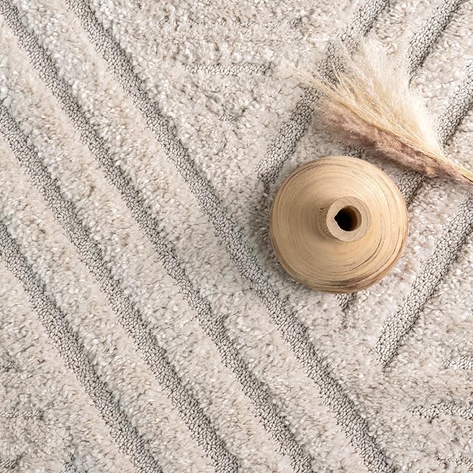 nuLOOM Risette Beige, Soft and Textured, High Traffic, Stain Resistant - Image 8
