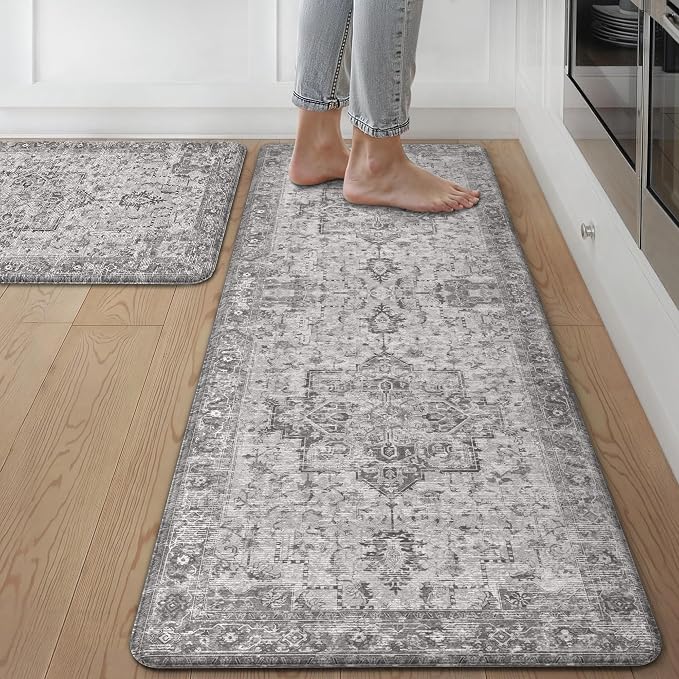 GENIMO Kitchen Mats for Floor 2PCs, Washable Anti Fatigue Mat for Cushioned by GENIMO