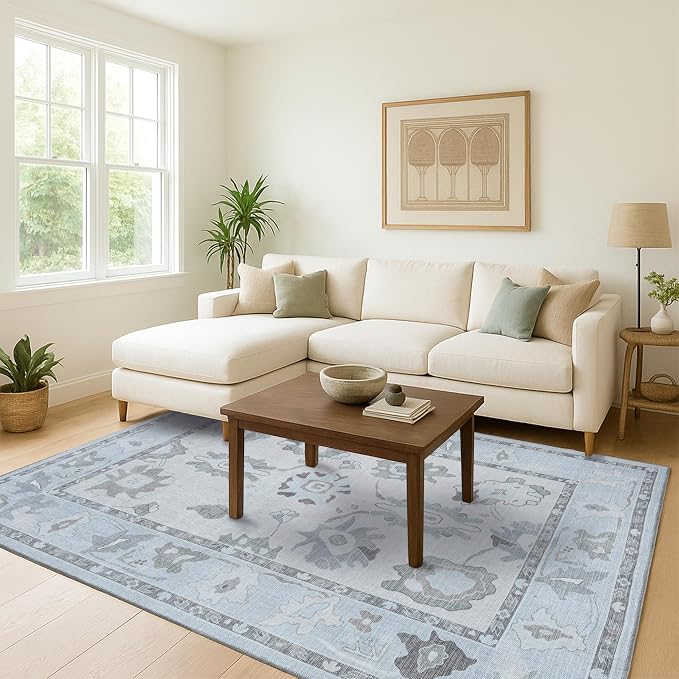 Fame Living Cream Beige Oushak Runner Rug, Modern Runners, Runner - Image 9