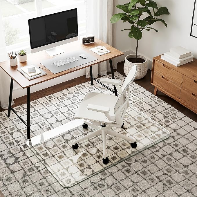 28"x48" Tempered Glass Office Chair Mat - Image 2