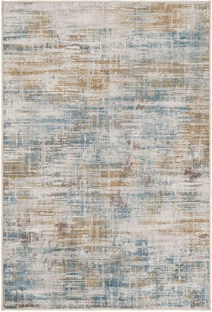 2x3 Entryway Area Rugs: Washable Neutral Abstract Small Rug Door Mat Non-Slip - Image 8