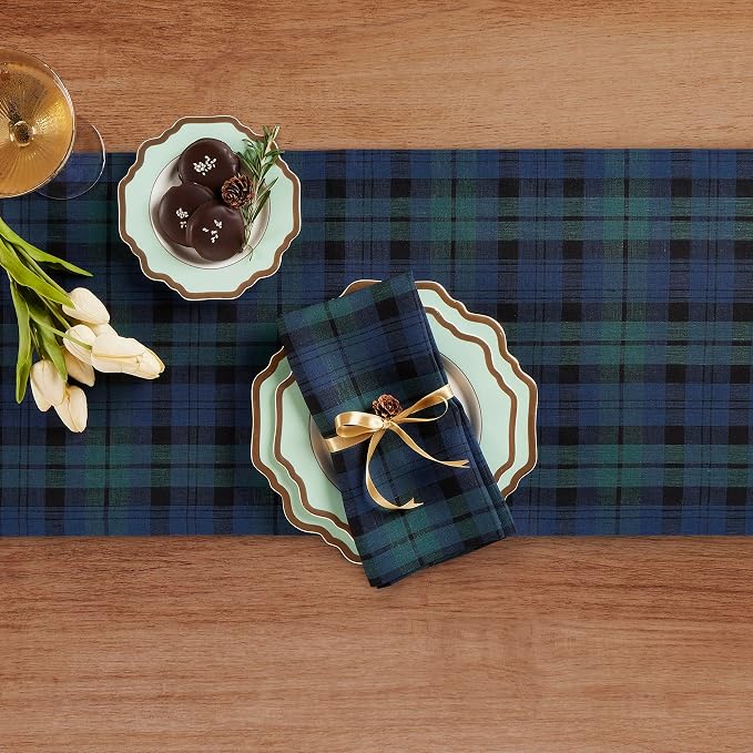 Solino Home Linen Blackwatch Table Runner 90 Inches Long - Image 3