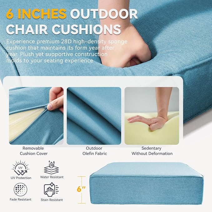 Outdoor Cushion Set for Furniture Patio Furniture, UV Resistant, Water Resistant - Image 4