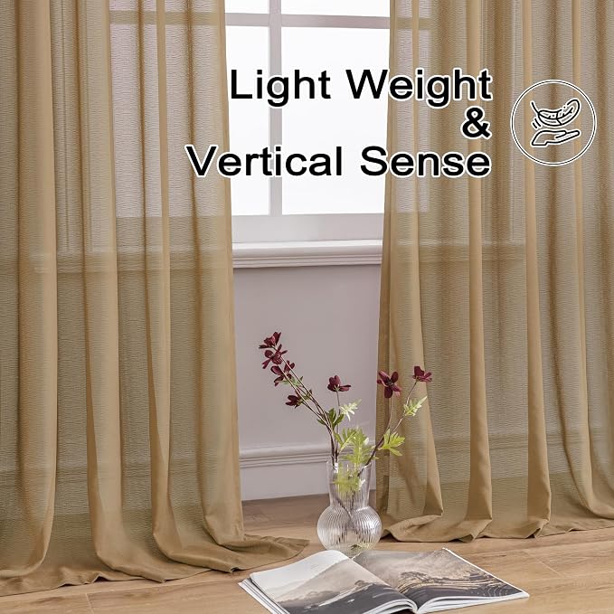 MAIHER 90 Inch Length Pinch Pleat Sheer Curtains - Image 5