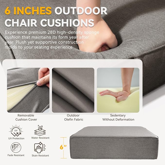 Outdoor Cushion Set for Furniture Patio Furniture, UV Resistant, Water Resistant - Image 4