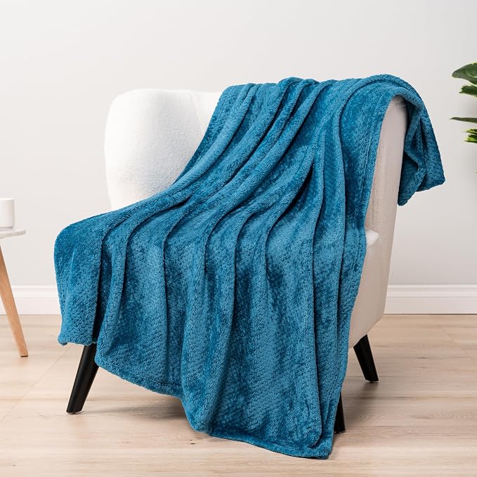 PAVILIA Turquoise Blue Throw Blanket - Image 5