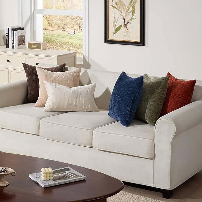 Set of 2 Soft Textured Throw Pillow Covers 16x16, Invisible Zipper Neutral - Image 9