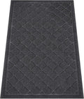 Front Door Mat Indoor Outdoor, Heavy Duty Low Profile Entrance Rug by HOMEK