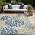 Beverly Rug Outdoor Rug 10x14 Modern Exotic Tropical Leaf Area Rugs by BeverlyRug