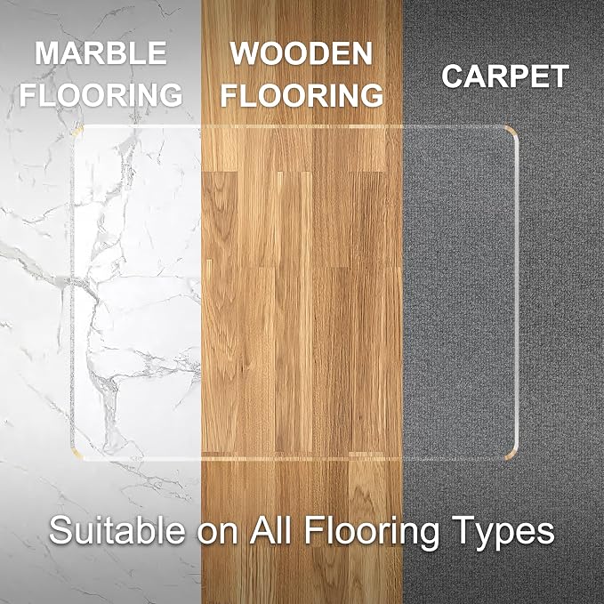 Office Chair Mat 48" x 60" for Carpet and Hardwood Floor, Beveled Edge for a - Image 5
