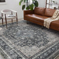 Washable Area Rug 9'x12' Retro Boho Design Non-Shedding Easy Care Ideal by CHAMPLANT