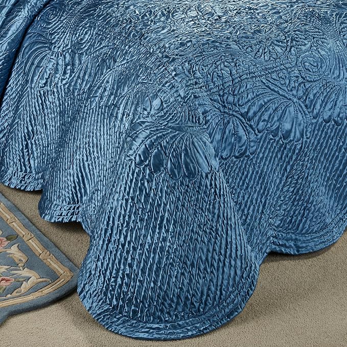 Touch of Class Portia Luxury Bedding | Sapphire | Quilted Polyester Satin | - Image 4