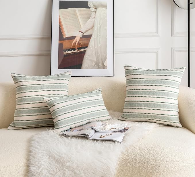 Decorative Boho Throw Pillow Covers, Farmhouse Textured Pillow Case, 22 x 22 - Image 6
