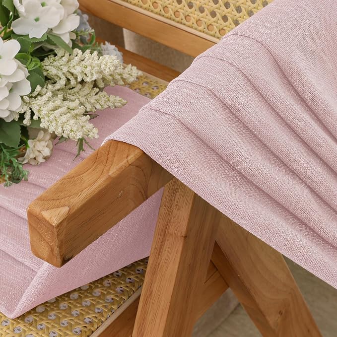 Simplebrand Blush Faux Linen Textured Semi Sheer Curtains 72 Inches Long 2 - Image 9