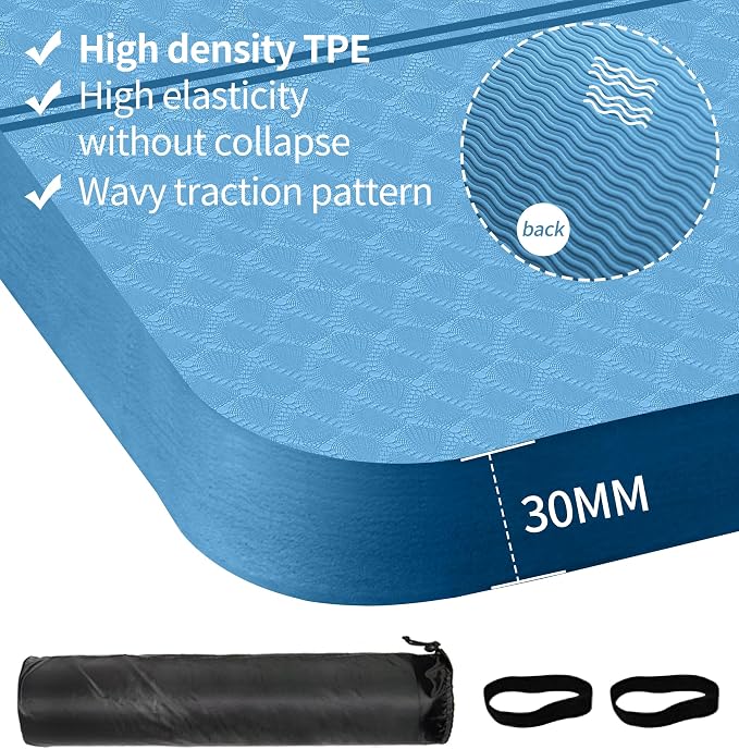nuveti Large Exercise Mat - 15mm/20mm/30mm Thick Yoga Mat | Workout Mat - Image 2