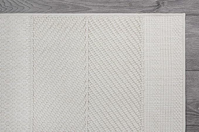 Beverly Rug Micro Loop Area Rug White 5x7 Modern Luxury Soft Boho Geometric - Image 6